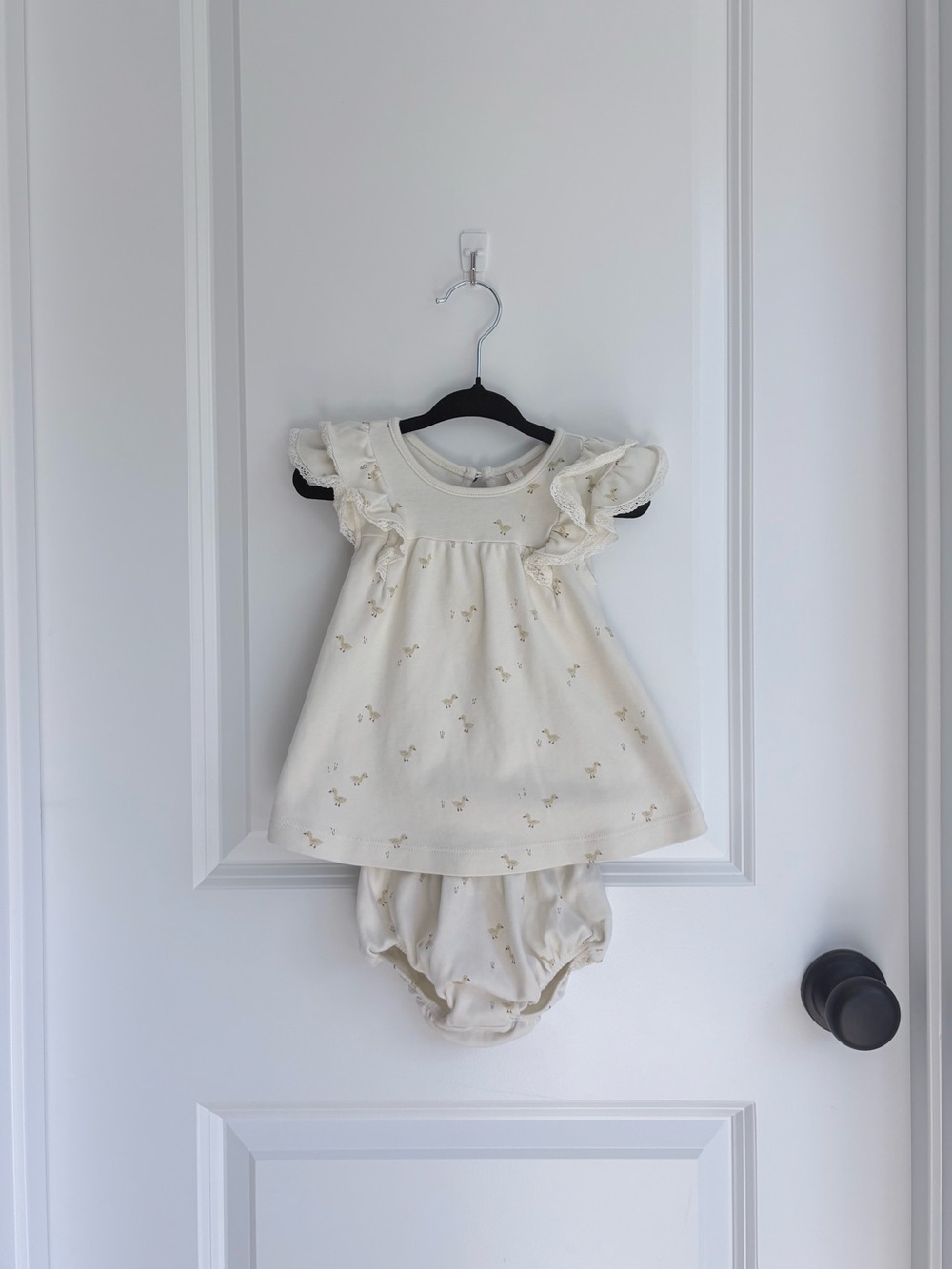 Quincy Mae Beige Ducks Dress and Bloomers